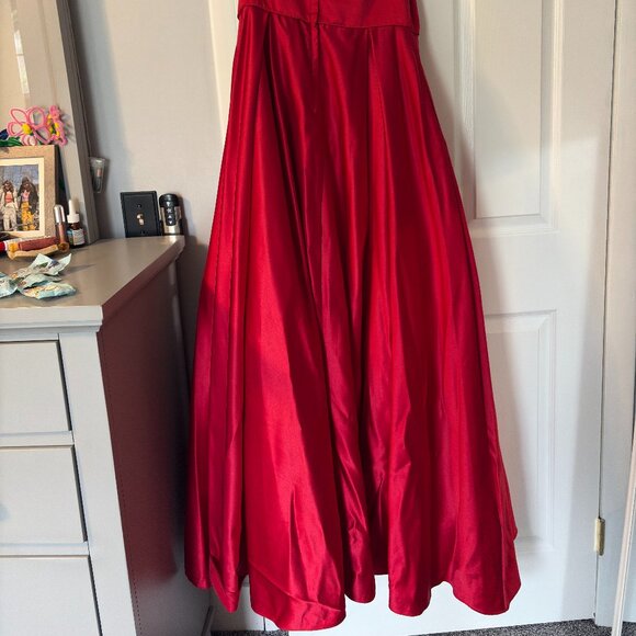 Red One-Shoulder Prom Dress - Picture 2 of 3